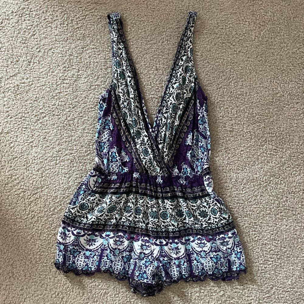 Purple/Black/Blue Romper Size L